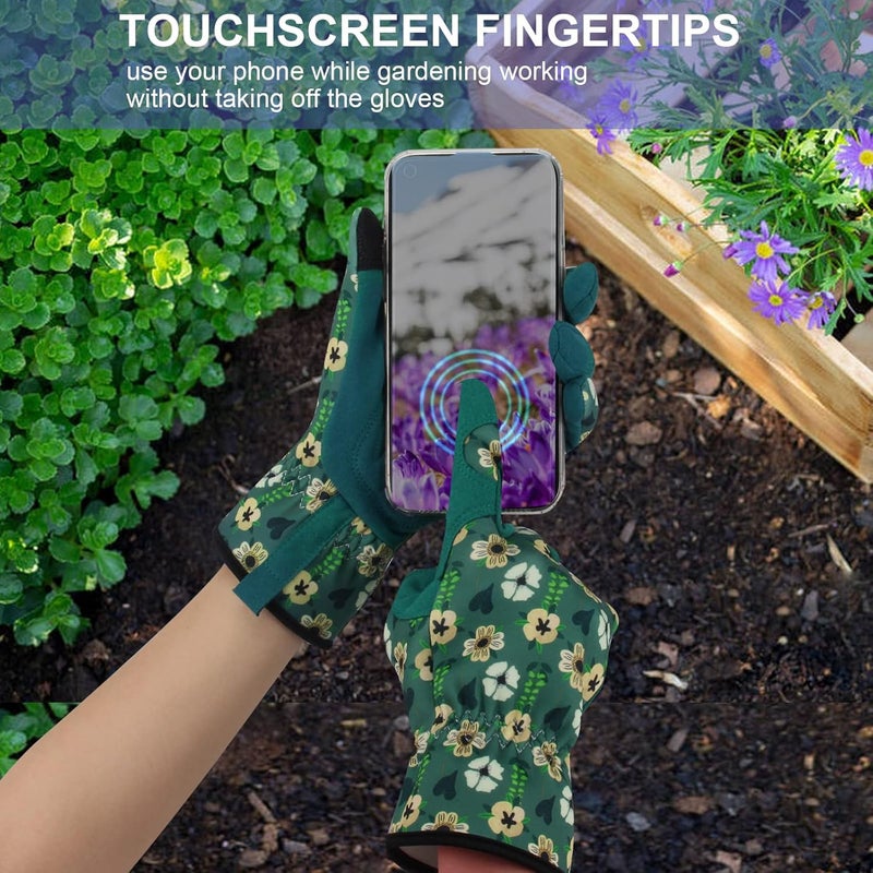 MERTURN Store Leather Gardening Gloves for Women Thorn Proof Garden Gloves Touch Screen Working Gloves Gifts,M - Image 5